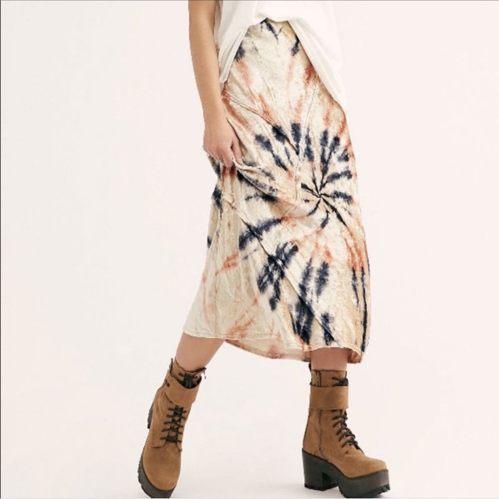 Free People Tie-Dye Midi Skirt